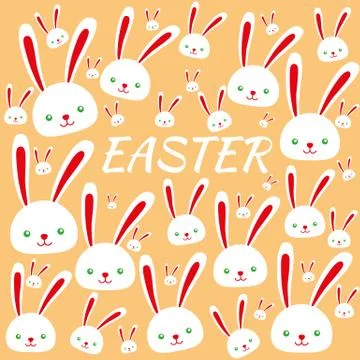 Set of sweet and happy easter rabbits for holidays Stock Illustration
