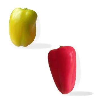 A set of sweet bell pepper illustrations Stock Illustration