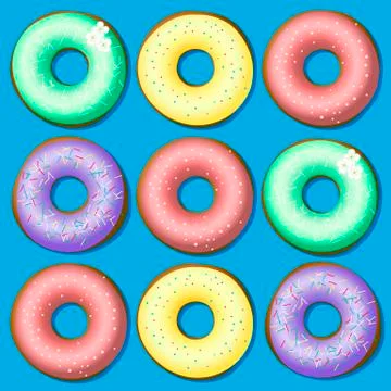 A set of sweet donuts Ilustración de archivo