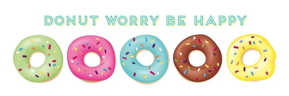 Set of sweet donuts Stock Illustration