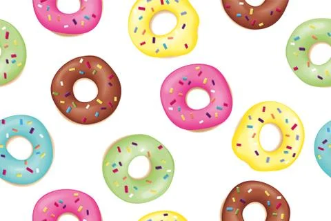 Set of sweet donuts Stock Illustration