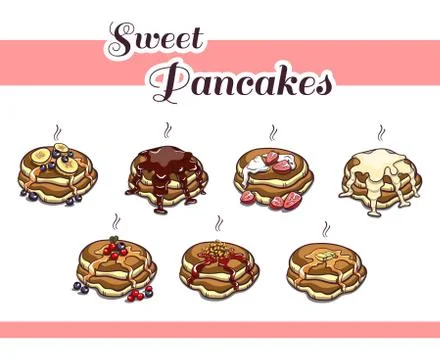 Set Sweet Pancakes Stock-Illustration