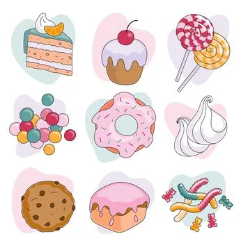 Set of sweeties Illustrazione stock