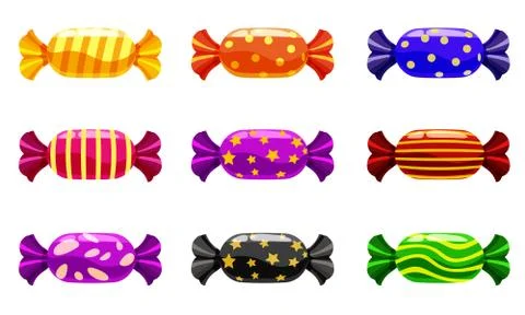 Set of sweets candy on white background. Vector illustration. Isolated Stock Illustration