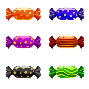 Set of sweets candy on white background. Vector illustration. Isolated Stock Illustration