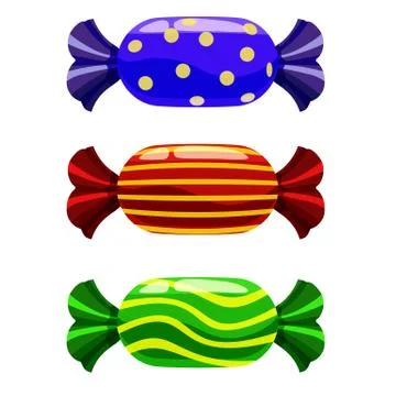 Set of sweets candy on white background. Vector illustration. Isolated Stock Illustration