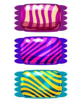 Set of sweets color candy on white background. Vector illustration. Isolated Stock Illustration