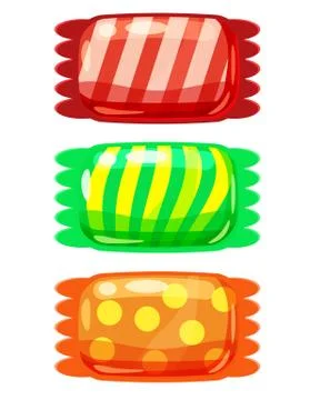 Set of sweets color candy on white background. Vector illustration. Isolated Stock Illustration