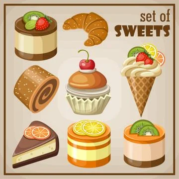 Set of sweets Stock Illustration