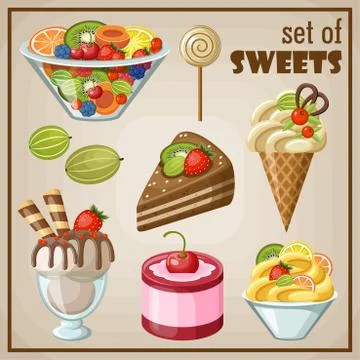 Set of sweets. Stock Illustration
