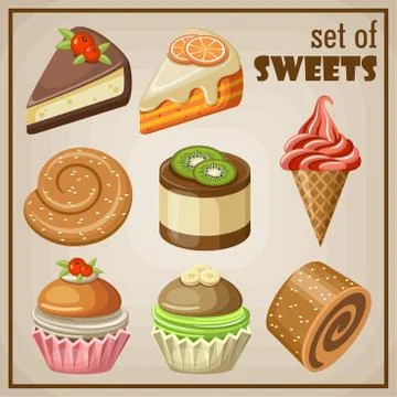 Set of sweets Stock Illustration