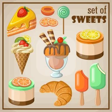 Set of sweets. Stock Illustration