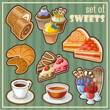 Set of sweets. Stock Illustration