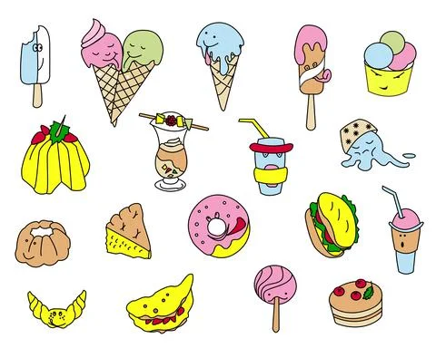 Set sweets Stock Illustration