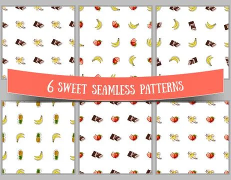 Set Sweets On White Stock Illustration