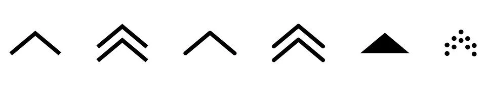Set swipe up arrows icon with different shapes Stock Illustration