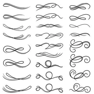 Set of swirl design elements Stock Illustration