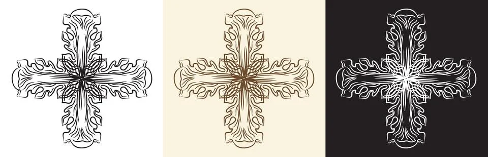 Set of swirl ornate design elements vector isolated illustration Stock Illustration