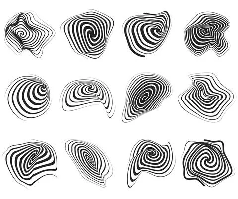 Set of swirling spirals vector design 스톡 일러스트