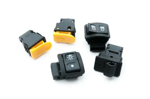 Set of switches on a white background Stock Photos