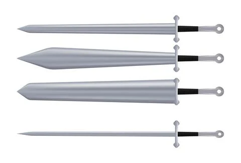 Set of sword element assets in game Stock Illustration