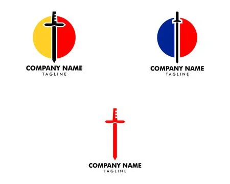 Set of Sword icon vector illustration design logo Stock Illustration