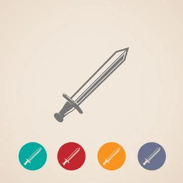 Set of sword icons Stock Illustration
