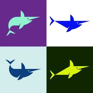 Set of Swordfish logo イラスト素材