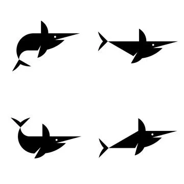Set of Swordfish logo Stock Illustration