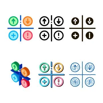 Set swot analysis icon vector outline Stock Illustration