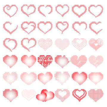 Set of symbol dots heart, vector Stock Illustration