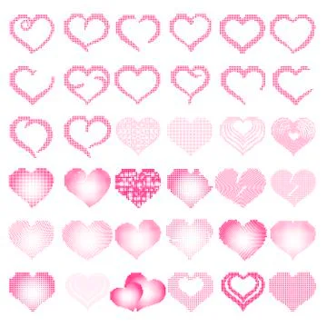 Set of symbol dots heart, vector Stock Illustration