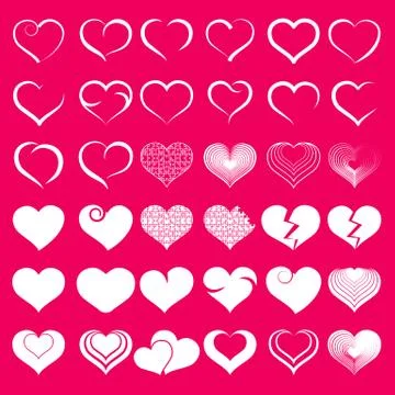 Set of symbol heart, Stock Illustration