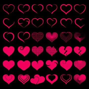 Set of symbol heart Illustrazione stock