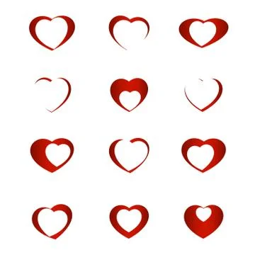Set of symbol heart Stock Illustration