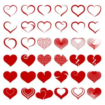 Set of symbol heart, vector Stock Illustration