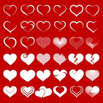 Set of symbol heart, vector Stock Illustration