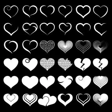 Set of symbol heart, vector Stock Illustration