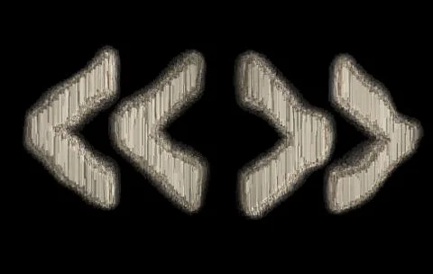 Set of symbol quotation marks made of industrial metal 3D 스톡 일러스트