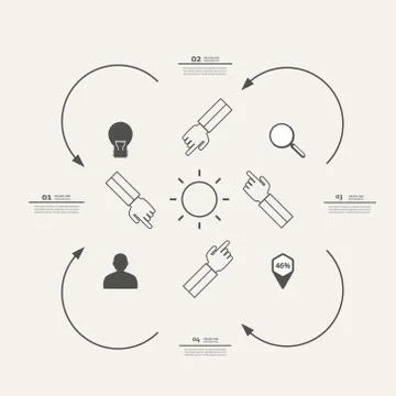 Set of symbols showing the movement process Illustrazione stock