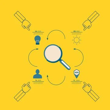 Set of symbols showing the movement process Stock Illustration