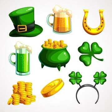 A set of symbols for the of St. Patrick s Day Stock Illustration