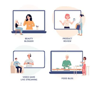 Set symbols for video tutorials, flat vector vector illustration isolated. イラスト素材