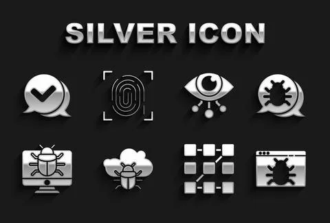 Set System bug on a cloud, Graphic password protection, monitor, Eye scan, Ch Stock Illustration