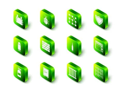 Set System bug concept, Graphic password protection, Shield, Website template 스톡 일러스트