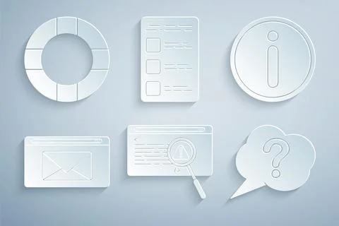 Set System bug concept, Information, Mail and e-mail, Speech bubble Question Illustrazione stock