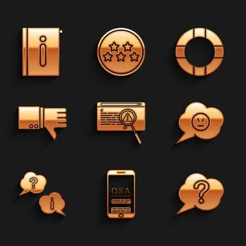 Set System bug concept, Mobile Question and Exclamation, Speech bubble, wit.. Illustrazione stock