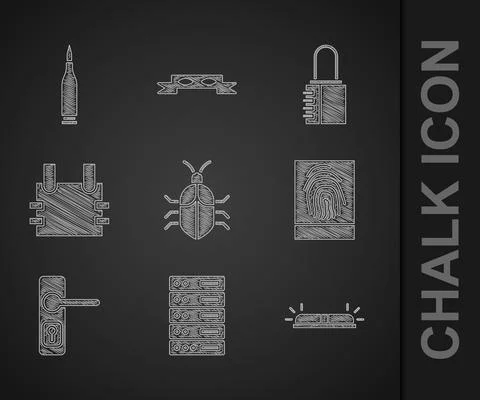 Set System bug concept, Server, Data, Web Hosting, Flasher siren, Fingerprint イラスト素材