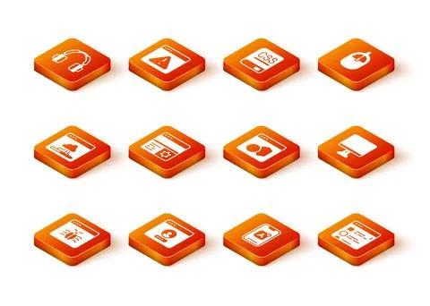 Set System bug, Create account screen, Cloud technology data transfer, Debugging Illustrazione stock