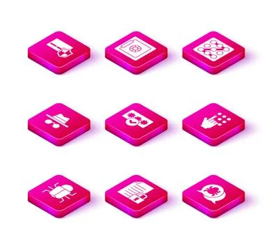 Set System bug, Document and lock, Incognito mode, Password protection, Gra.. Illustrazione stock